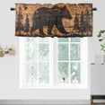 thumbnail image 2 of Retro Bear Rod Pocket Window Curtain Valance Rustic Woodland Wild Animal Farmhouse Wooden Board Window Valance for Bedroom Bathroom Living Room Dining Room Valances Set 54 by 18 in, 2 Panel, 2 of 6