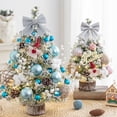 thumbnail image 4 of 18 Inch Tabletop Christmas Tree, Mini Artificial Christmas Tree with LED Lights and Ornaments, Christmas Holiday Tabletop Desktop Decoration, 4 of 8