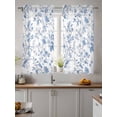 thumbnail image 2 of Blue White Spring Floral Curtains 54 Inch Length, Sheer Curtains for Bedroom Living Room Window Summer Botanical Birds Rod Pocket Voile Drapes Kitchen Curtains Small Half Window 52"x54" 2 Panels, 2 of 6