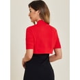 thumbnail image 3 of DARING DIVA Women's Ruched Short Sleeve Shrugs Bolero Cropped Cardigan XL Red, 3 of 6
