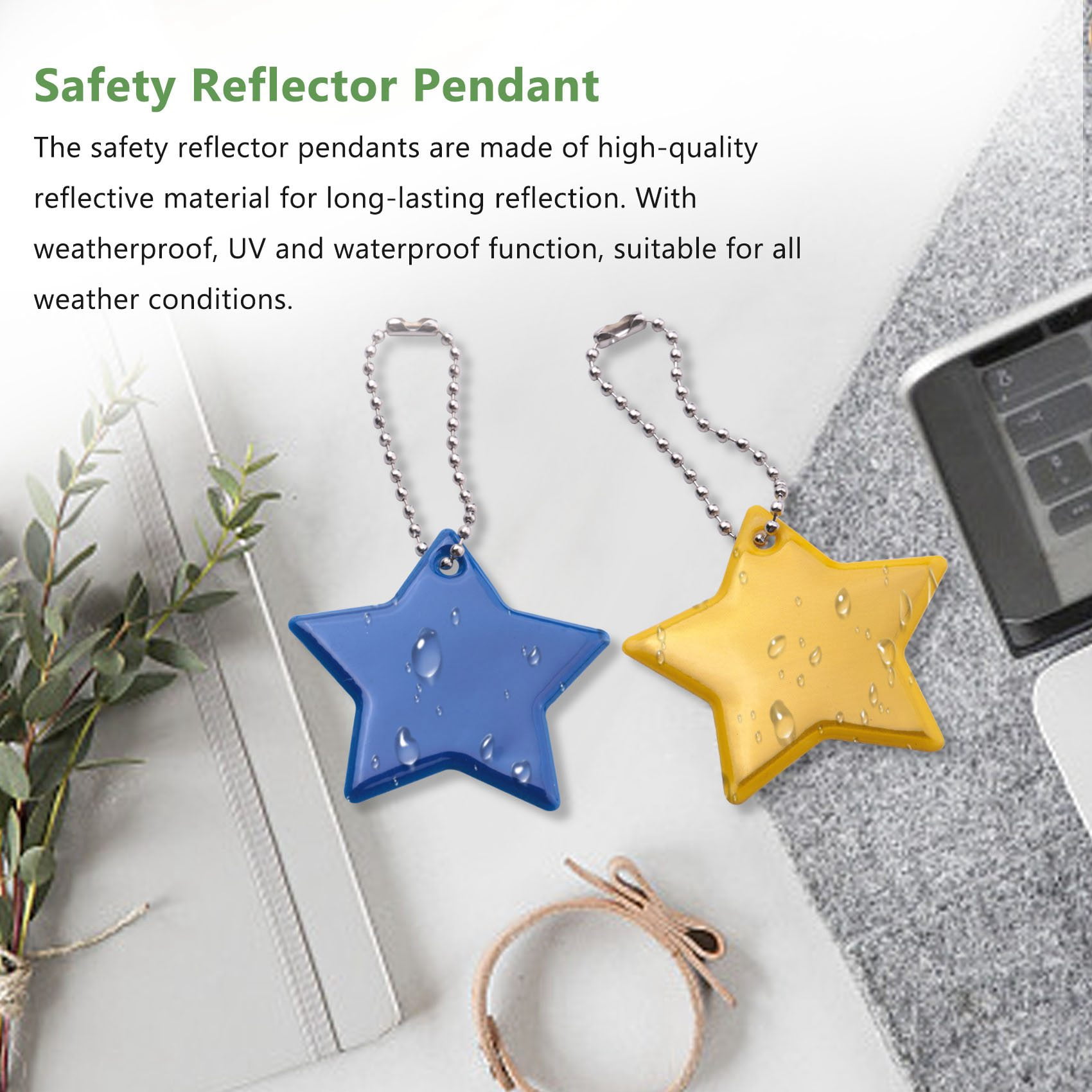 JSUOEO 18 Pieces Pendentifs Réfléchissants, Réflecteur de Sécurité Enfants Réflecteurs Porte-clés Réfléchissant pour Cartable Veste Sac à Dos Vélo