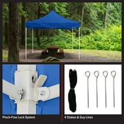 Stalwart 10x10 ft Pop Up Canopy Tent - UPF30 Beach Tent Sun Shelter, Blue