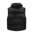 thumbnail image 4 of Lindreshi Cropped Puffer Vest Clearance Fashion Womens Waistcoat Vest Gilet Jacket Coat Outwear Solid Keep Warm Tops, 4 of 6