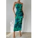 thumbnail image 3 of Vestido PRETTYGARDEN Maxi Sin Tirantes Floral Verde XL, 3 of 6