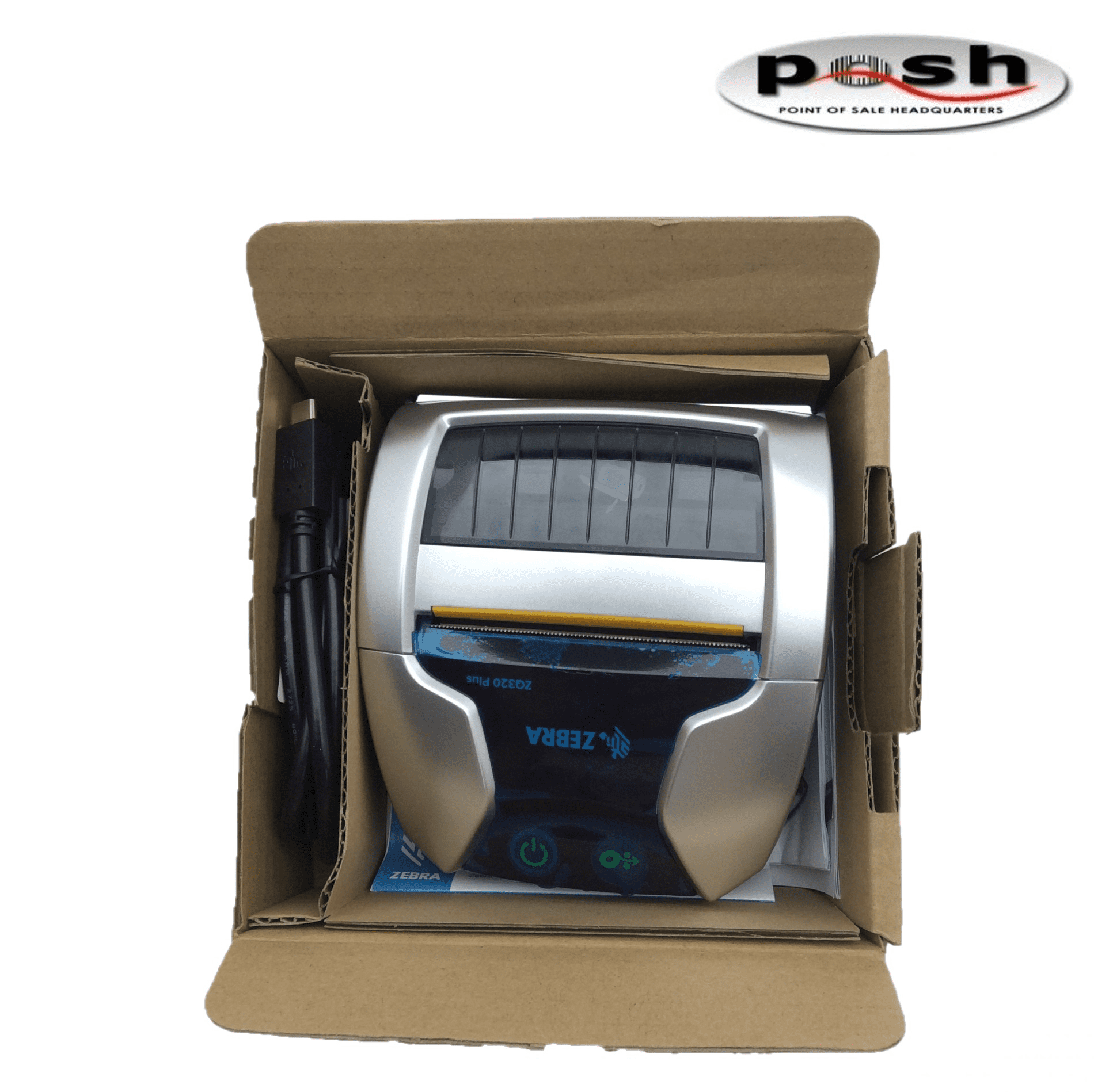 Zebra ZQ320 Plus 3" Mobile Thermal Printer – Bluetooth, USB - w/Cable, Battery, Belt Clip - PN: ZQ32-A0W03R0-00