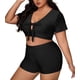 thumbnail image 1 of Control de vuelco del bañador de Dos Piezas de Cintura Alta y Manga Corta para Mujeres Azul oscuro XL Azul oscuro XL Xishao ropa, 1 of 2