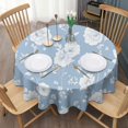thumbnail image 3 of Blue Pioneer Flower Round Tablecloth 60" X 60",Wrinkle Wipeable Table Cloth for Kitchen Dining Room Picnic Patio Party, 3 of 6