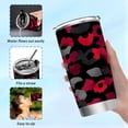 thumbnail image 6 of 11oz Double-Wall Vacuum Insulated Stainless Steel Tumbler with Straws Sports Mugs BPA-Free Black and Red Leopard Print, 6 of 7