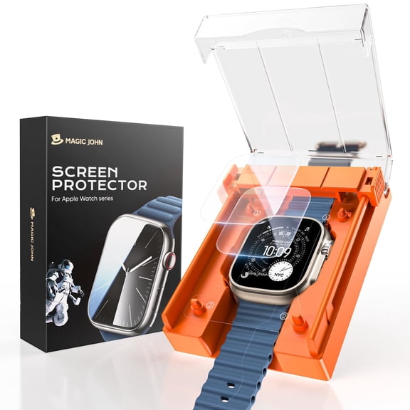 MAGIC JOHN 2 Pack Screen Protector for Apple Watch Ultra4/3/2/Ultra 49mm, Anti-Scratch Bubble-Free HD Clear Full Coverage Film