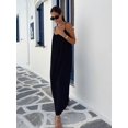 thumbnail image 4 of Vestido Sexy liso con espalda descubierta y cordones para mujer, vestido largo holgado sin mangas con hombros descubiertos, ropa de playa para vacaciones de verano para mujer, 4 of 5