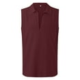 thumbnail image 2 of Aayomet Gym Tank Tops for Men Retro Casual Solid Color Lapel Vest (Red, L), 2 of 4