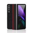 thumbnail image 1 of SaniMore Case for Samsung Galaxy Z Fold 4 7.6" 2022, Carbon Fibre PU Leather Splicing Back Slim Shcokproof Anti-scratch 360°All-around Protective Drop Resistant Case for Galaxy Z Fold 4, Red, 1 of 5
