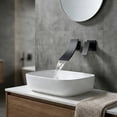 thumbnail image 2 of Wowow Matte Black Single Handle Wall Mounted Bathroom Faucet Rough in Valve Included, 2 of 9
