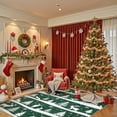 thumbnail image 7 of IDEALHOUSE 9x12ft Green Christmas Area Rug, Washable Non-Slip Short Pile Accent Carpet, Foldable Festive Mat, Decorative Holiday Pattern for Living Room, Bedroom, Entryway, Dining, Home Décor, 7 of 7