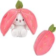thumbnail image 1 of Conejo de peluche de fresa para niños de 18 cm, conejo de peluche de escondite, muñeco de peluche de conejo lindo, conejo de peluche envuelto en regalo de fresa, 1 of 5