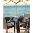 thumbnail image 3 of Boanket Outdoor Tablecloth with Umbrella Hole for Patio/Picnic/Party/Camping, Marble Black Waterproof Table Cloth Square Cover Washable, Ink Painting Modern Abstract Art (54"x 54"), 3 of 7
