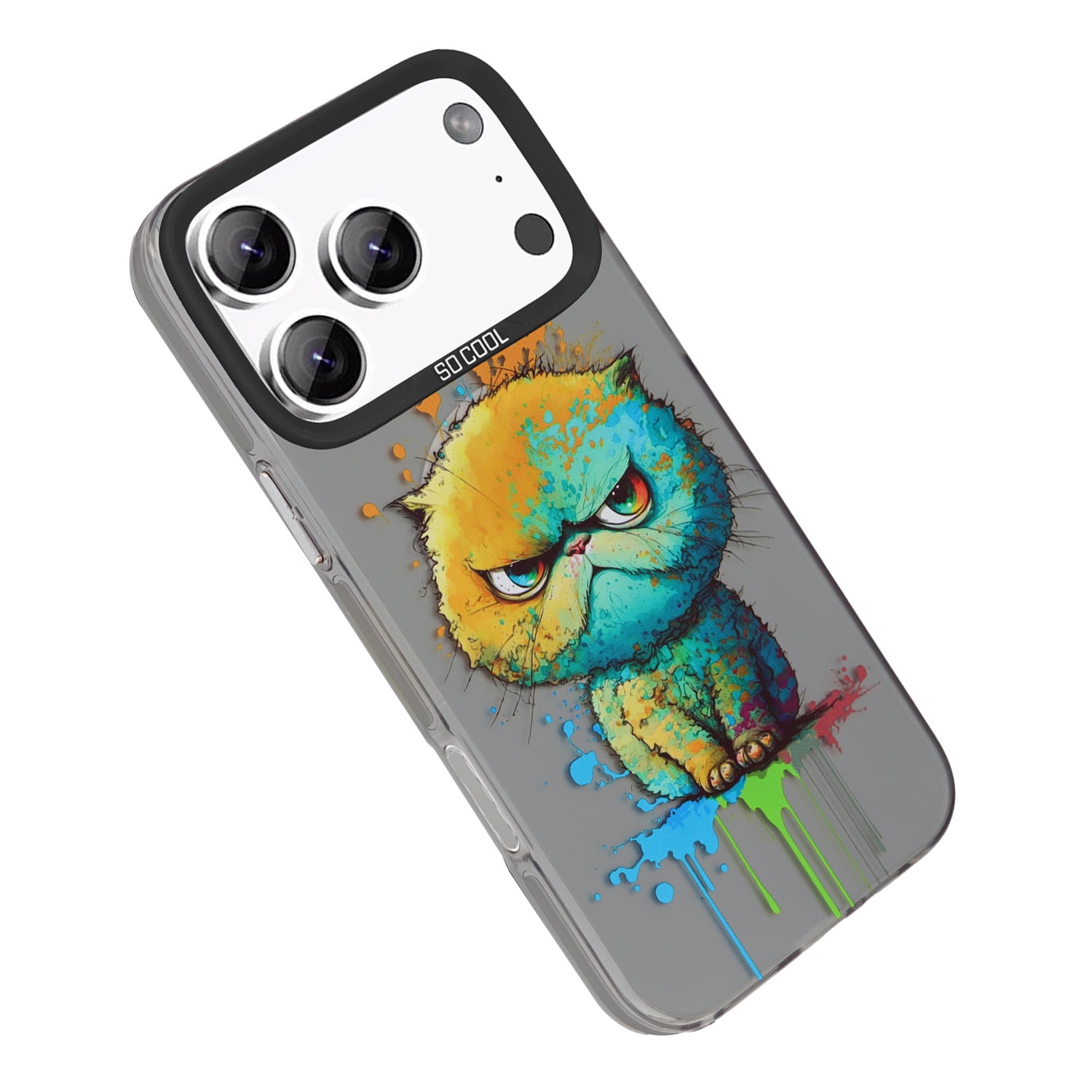 Cartoon Animal Street Art Charging Case for iPhone 17 Pro Max - Grey