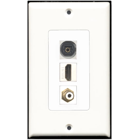 Ultra Spec Cables 1 Port HDMI 1 Port RCA 1 Port Toslink Wall Plate F/F DecorZ