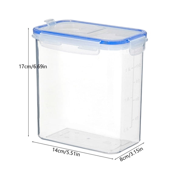 Rkxzt Plastic Storage Box Clear Airtight Food Storage Container with Lids Plastic Kitchen Pantry Organization Canister 3 Sizes Dishwasher Safe Set Storage