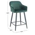 thumbnail image 3 of SAFAVIEH Cataleya Square Mid Back Counter Stool, Malachite Green/Black, 3 of 10