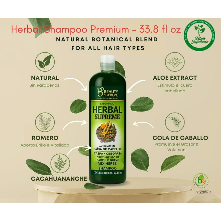 Herbal Shampoo + Conditioner Combo,1000 ml(33.8 fl  oz)EachW/Tepezcohuite,Nettle, Aloe Vera (Sbila),Neem, Rosemary,Horsetail  & MoreNatural Botanical FormulaParaben-Free-All Hair TypesMexican Herb -  Walmart.com