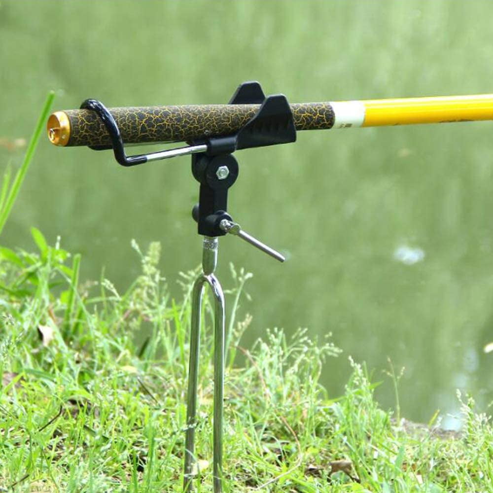 Complete with 2 Piece Alarm Bells 2 Pack Aluminium Ground Support Rack Stand Fish Pole