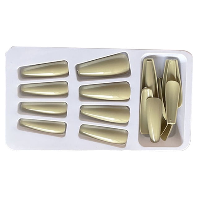 1 Set French Tip Press on Manicure Kit Nails Coffin False Toe Files Glittery Stick Full Cover Ballet Style Beauty Tool DIY Decorations Type 18