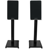 Pair Rockville RockShelf 54B Black 5.25" Home Bookshelf Speakers w/21" Stands