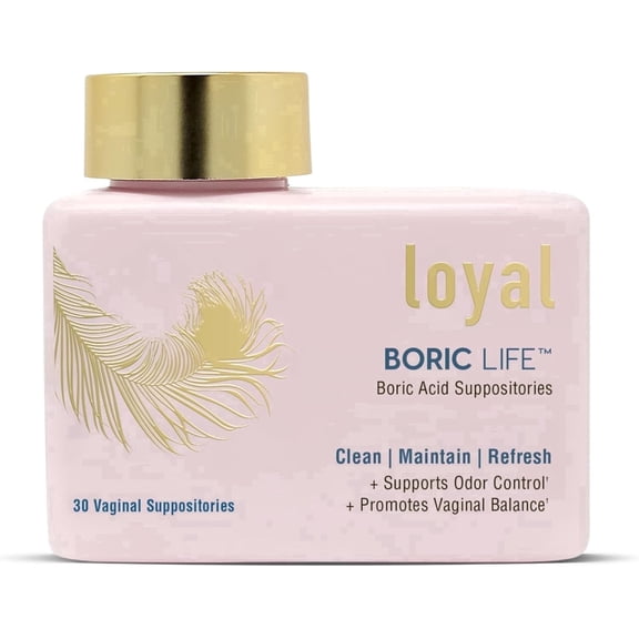 Loyal Boric Life Boric Acid Vaginal Suppositories, 600 mg, 30 Count