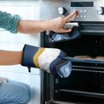 thumbnail image 2 of Blue White Gold Marble Pattern Kitchen Oven Mitt and Pot Holder Sets 2 Pcs for Baking, Cooking and Grilling, Heat Resistant Up To 392 °F, 2 of 7