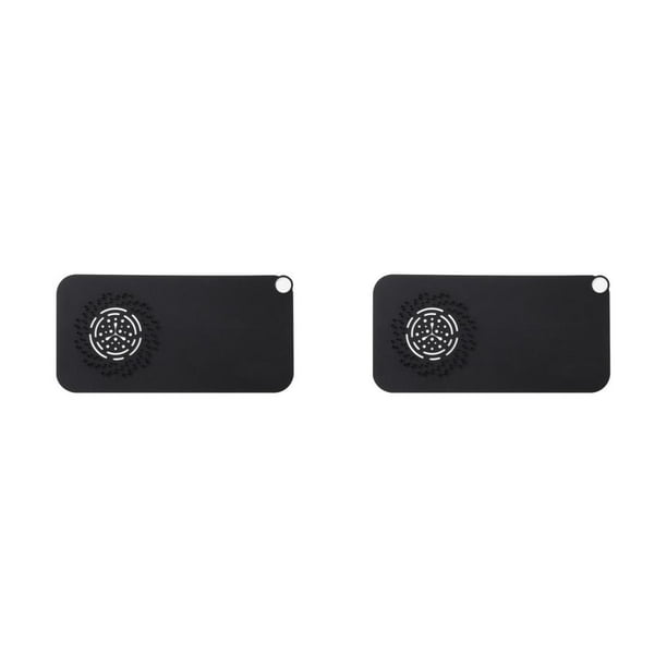 Bewildely Colector de pelo para cocina, baño, antiolor, cubierta de drenaje de suelo, tapón de agua reutilizable para el hogar, accesorio de Negro 2Conjunto