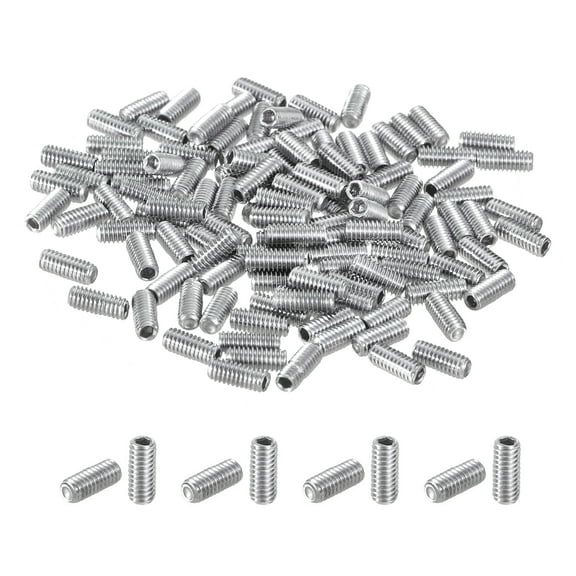 120Pack Hex Socket Grub Screw, M2.5x6mm 304 Stainless Steel Head Socket Set Screws Flat Point Grub Bolt