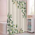 thumbnail image 5 of Shower Curtain Spring Eucalyptus Leaves Shower Curtains for Bathroom Decor, Waterproof Polyester Shower Curtain Set with Hooks, Standard Size 72" x 72" Green Leaf Beige, 5 of 9