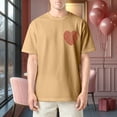 thumbnail image 3 of Ankishi Valentines Day T Shirt Men Heart Fingerprint Short Sleeve Crewneck Cotton Couple Graphic Tees for Him, 3 of 6