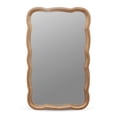 thumbnail image 1 of Open Box COZAYH Curved Wood Frame Accent Mirror, Modern Farmhouse Wall Decor, 1 of 7