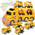 thumbnail image 1 of Juego de camiones de construcción de juguete HUOGUO con sonido y luz, Car Carr, 1 of 5