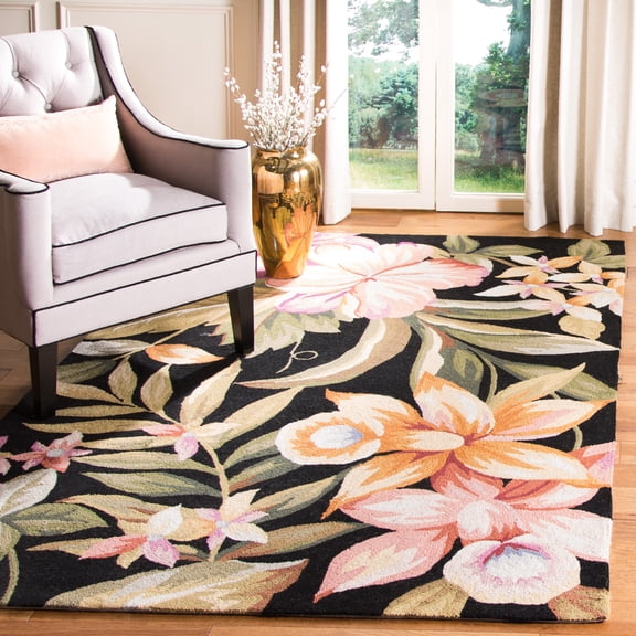 Safavieh Chelsea Ema Floral Area Rug, Black, 6' x 9'