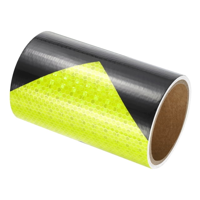 Unique Bargains Ruban Réfléchissant Ruban de Sécurité Étanche de 6 Pi x 10 Pi, Jaune Fluo Noir