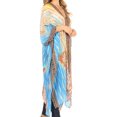 thumbnail image 4 of Sakkas Alvita Women's V Neck Beach Dress Top Caftan Cover up with Rhinestones - LM98-Multi - One Size Regular, 4 of 5