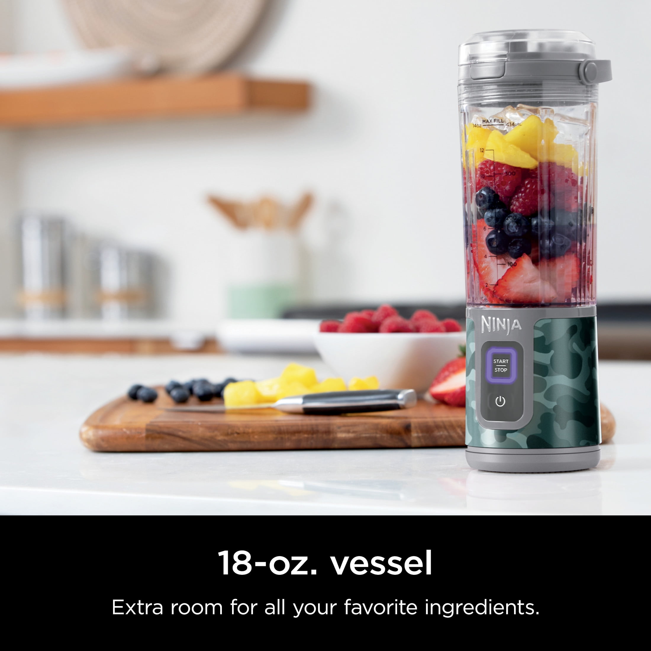 Ninja Blast Personal Portable Blender 18 oz. with Leak Proof Lid & Easy Sip Spout, Perfect for Smoothies, Camo