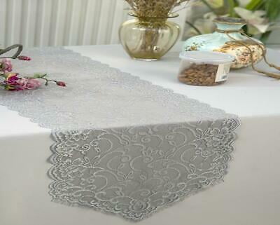 Silver Mirror Foil Tulle 12x108" TABLE RUNNER Ceremony Light Gray Craft Sewing 