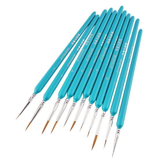 RKSTN Painting Brush Eleven Fine Arts Wolf Hair Scrolling Pens, Gouache Oil Painting, Digital Watercolor Handdrawn Brushes, Fine Pen Set