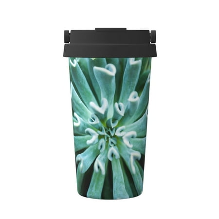 

Salouo Teal Cactus Print Coffee Travel Mug Spill Proof with Lid-Stainless Steel Vacuum Insulated Tumbler - Thermos Cup for Keep Hot/Ice Coffee Tea and Beer