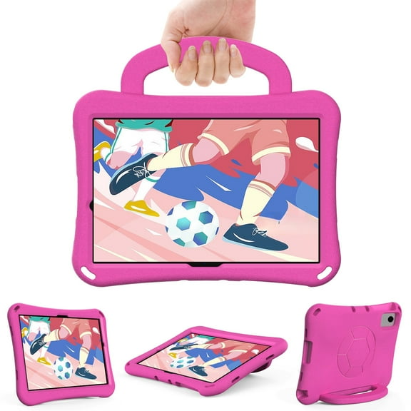 SaniMore for Samsung Galaxy Tab A9 Plus 12.4" 2023 SM-X810/X816/X818 Case, Shockproof Full-Body Handle Stand Tablet Protective Kids-friendly Lightweight Cover, Rose