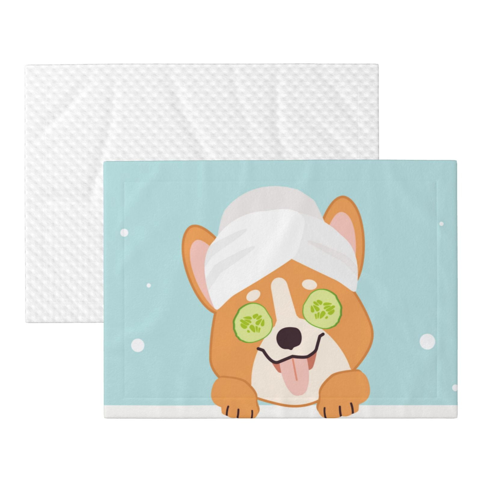 Naloa Corgi With Towel Ans Slice Cucumber Dog Blanket, 3 Sizes Cat Blanket for Indoor Cats Large Medium Small Dog Gifts-Small