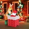 thumbnail image 2 of Gymax 5FT Inflatable Christmas Decoration Liftable Santa Claus Climbing Chimney Holiday Decoration, 2 of 9