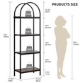 thumbnail image 3 of Kojooin Bookshelf,Arched Bookshelf 4/5 Tier,Tall Standing Display Racks with Metal Frame, 3 of 8