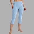thumbnail image 4 of Dagugfen Yoga Capris with Pockets for Women Slim Leg Side Slit Elastic High Waisted Gym Pants Workout Athletic Casual Layer Pants, 4 of 8