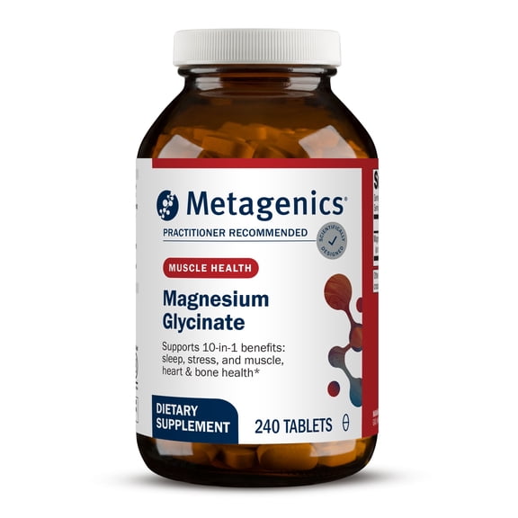 Metagenics Magnesium Glycinate - Highly Absorbable - Support for Sleep, Stress Relief, Muscle, Bone, Heart & Nerve Health - Gluten-Free - Non-GMO - Vegetarian - 240 Tablets