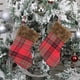 thumbnail image 4 of Pequeño calcetín navideño 6 piezas Adornos de calcetín de árbol de Navidad Decoraciones Calcetines colgantes a cuadros de 7 '' con puño de felpa para la decoración de la temporada de vacaciones famili yeacher 6 piezas, 4 of 7